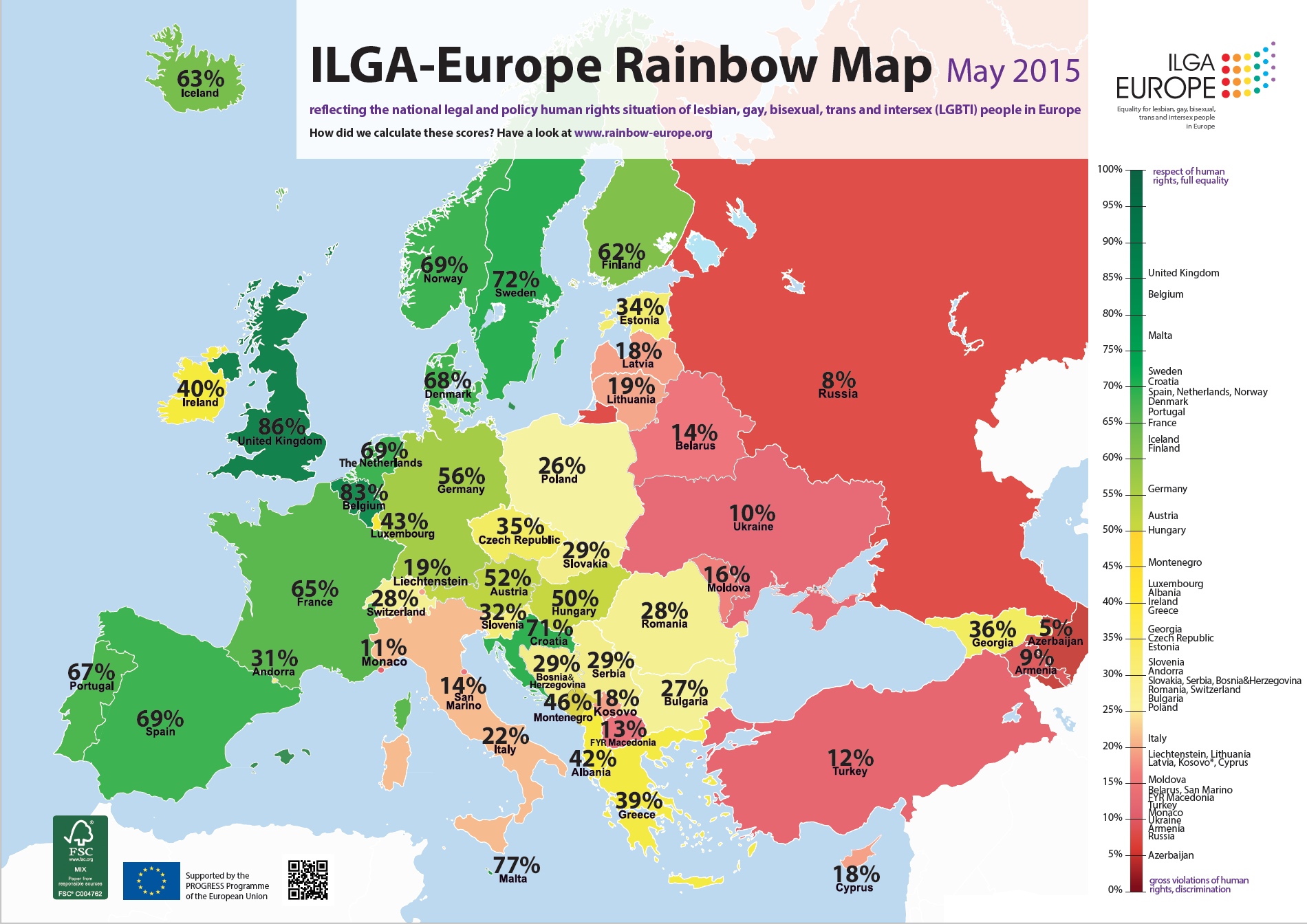 Die rechtliche Gleichstellung Homosexueller ist nicht überall in Europa gleich.